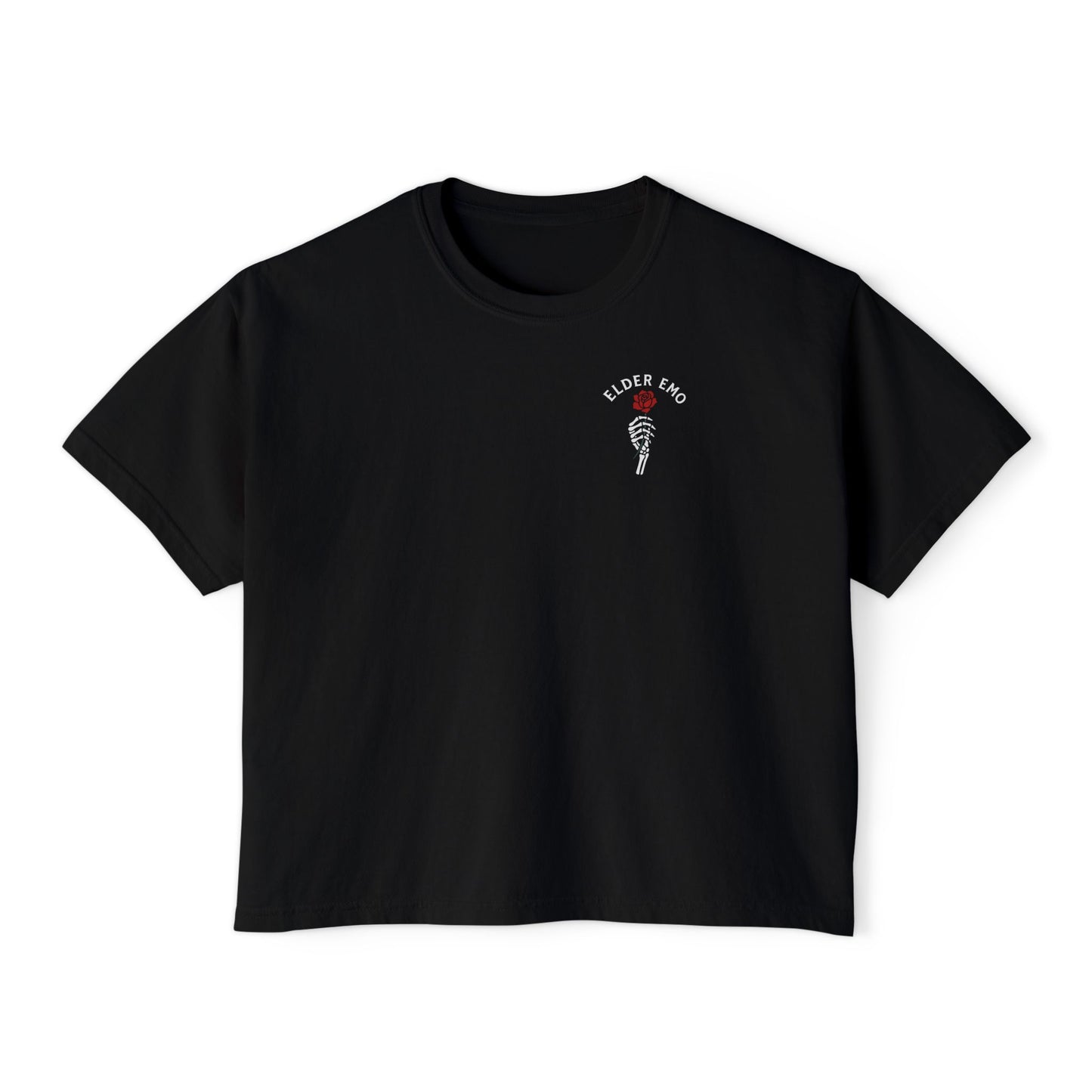 Elder Emo Rose Boxy Tee on Comfort Colors