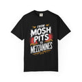 From Mosh Pits to Mezzanines Poster-Inspired Tee on Comfort Colors