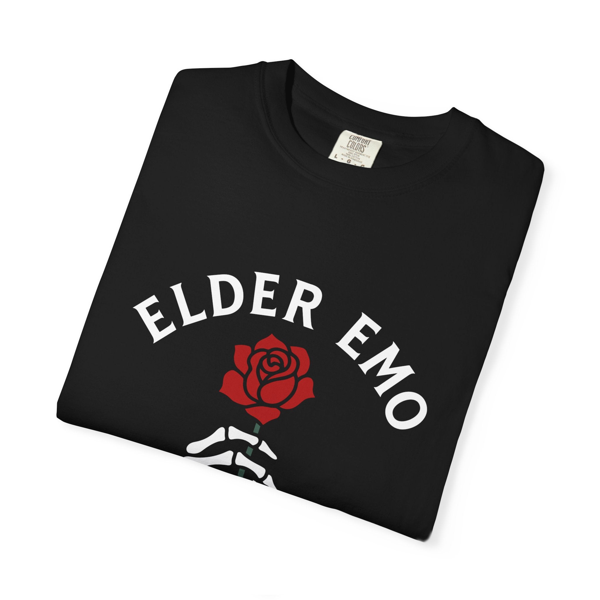 Elder Emo Rose Tee on Comfort Colors