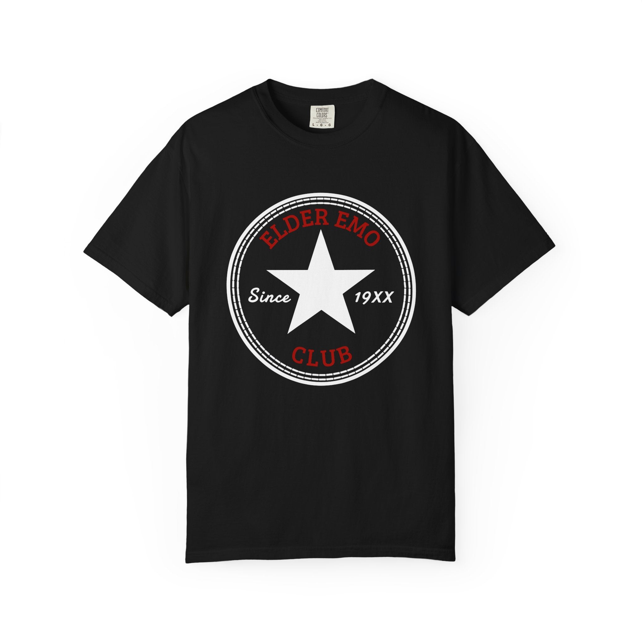 Elder Emo Club Star Tee on Comfort Colors