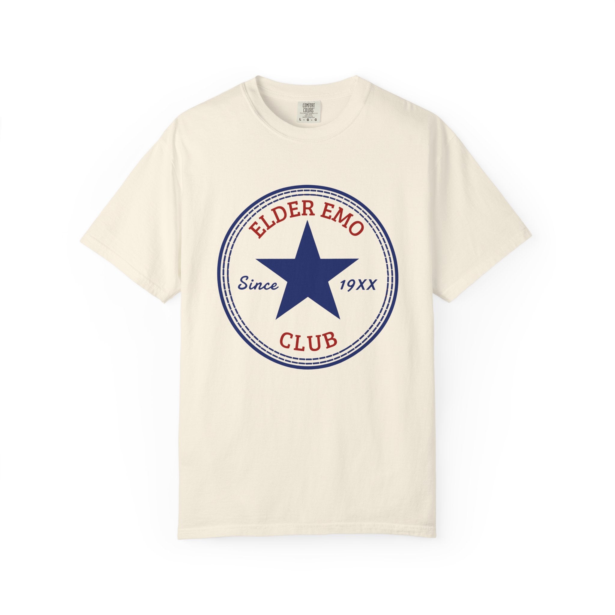 Elder Emo Club Star Tee on Comfort Colors