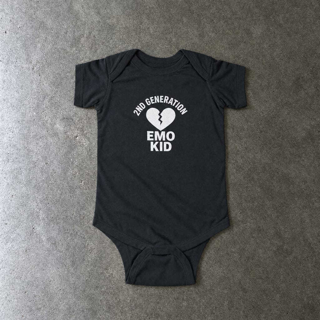 2nd Generation Emo Kid Broken Heart - Onesie UK Black / NB (0-3M)