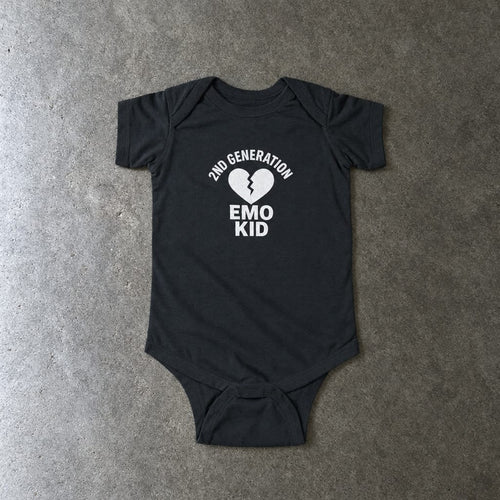 2nd Generation Emo Kid Broken Heart - Onesie UK Black / NB (0-3M)