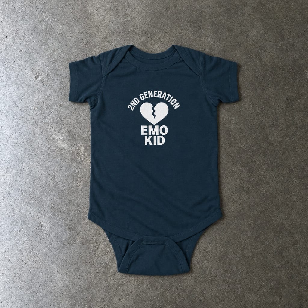 2nd Generation Emo Kid Broken Heart - Onesie UK Navy / NB (0-3M)