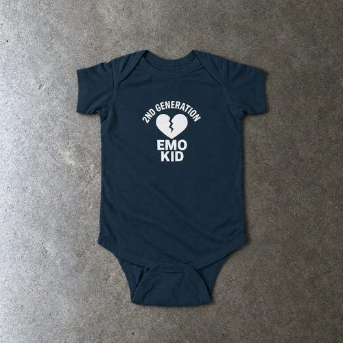 2nd Generation Emo Kid Broken Heart - Onesie UK Navy / NB (0-3M)