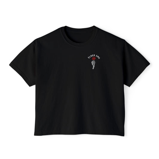 Elder Emo Rose Boxy Tee on Comfort Colors
