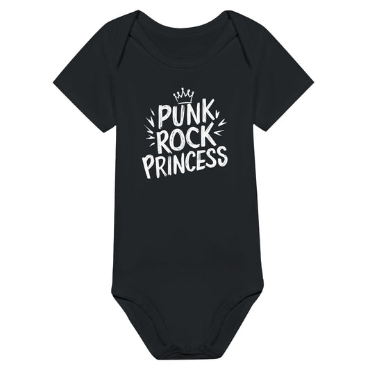 Punk Rock Princess Baby Onesie Black