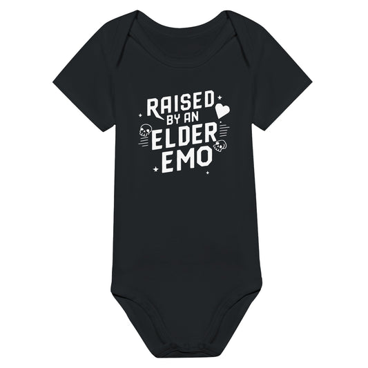 Raised by an Elder Emo Baby Onesie Black