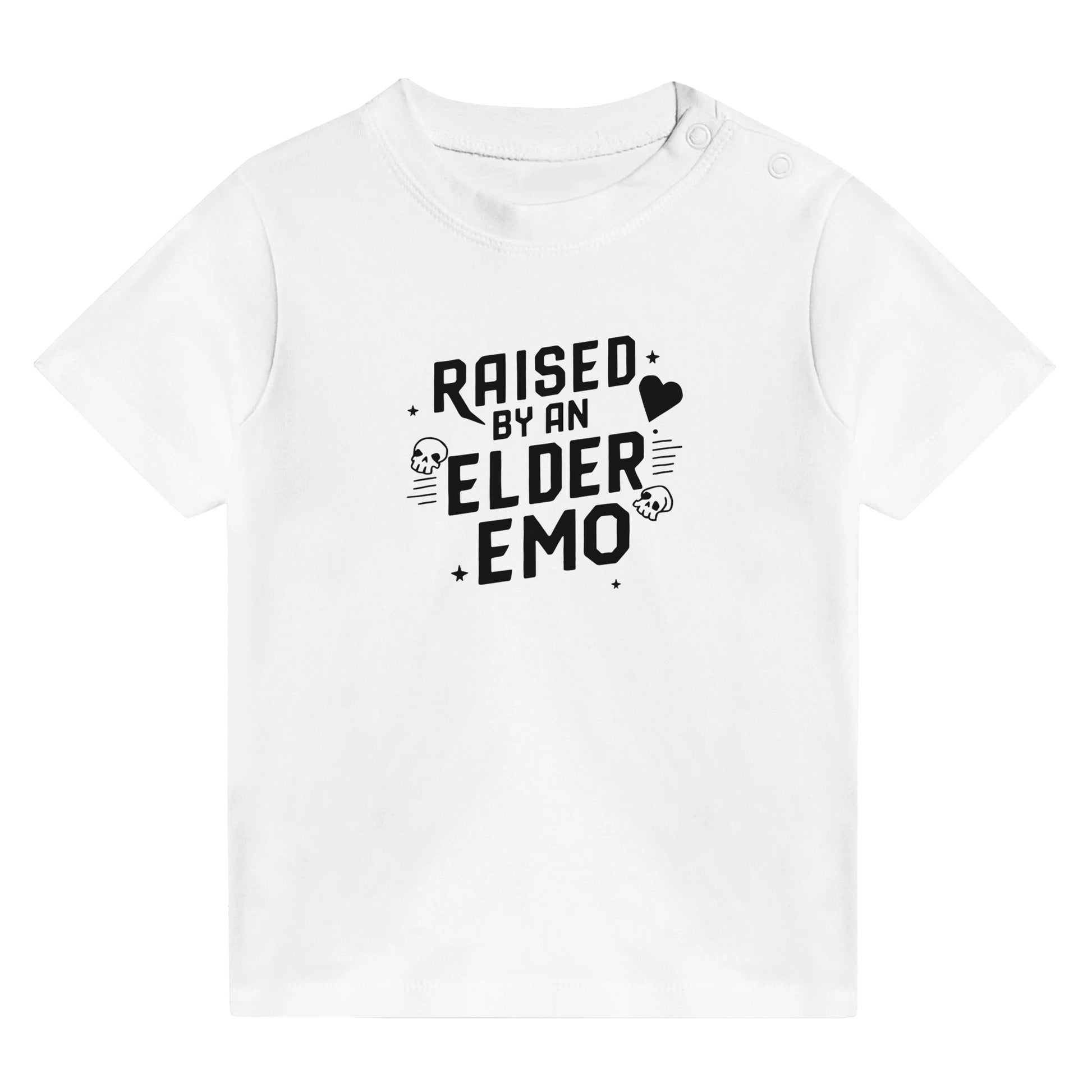 Raised by an Elder Emo Baby Tee White