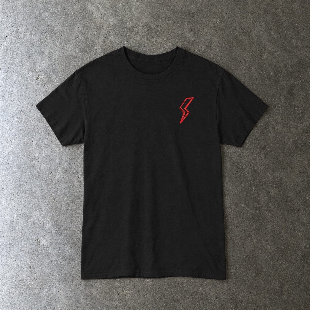 All Panic No Disco Tee in black, laid flat