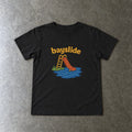 Bayslide toddler tee in black, laid flat