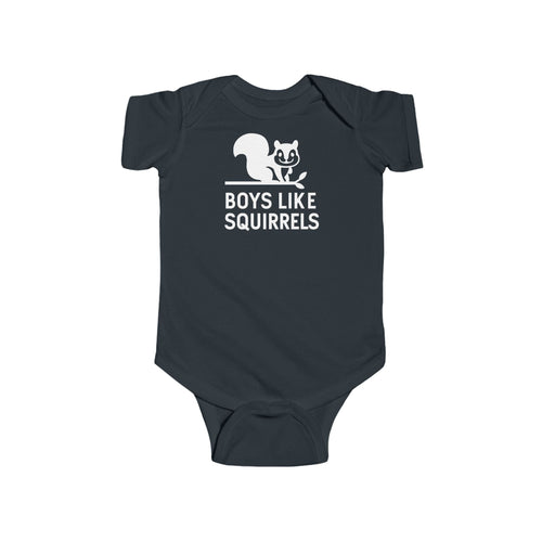 Boys Like Squirrels - Onesie UK Black / NB (0-3M)