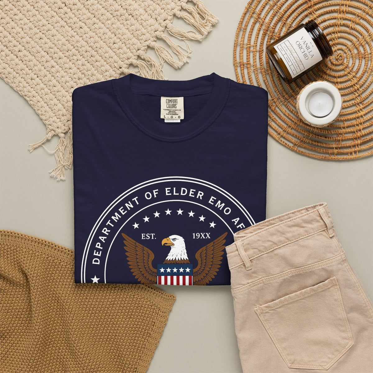Dept of Elder Emo Tee on Comfort Colors