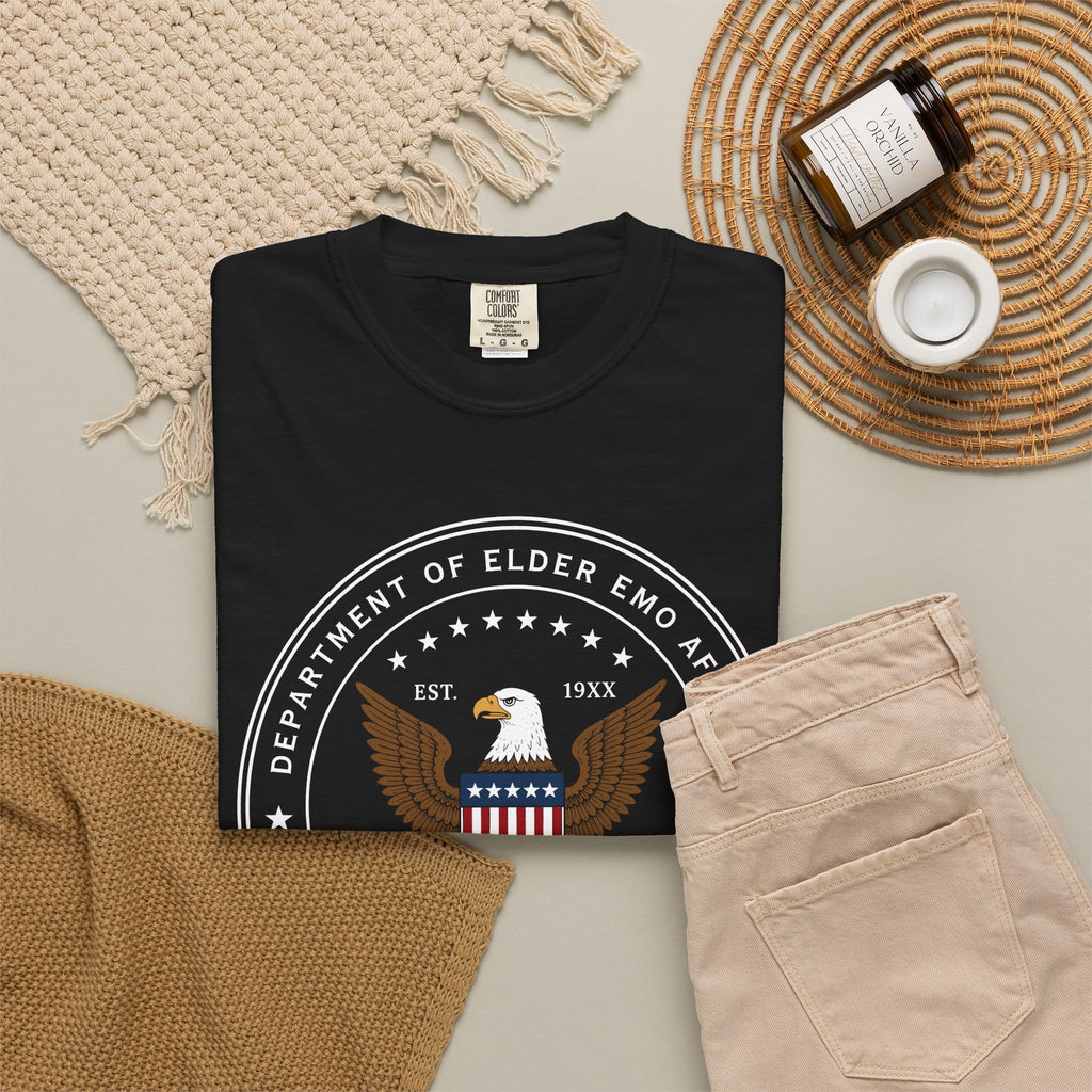 Dept of Elder Emo Tee on Comfort Colors