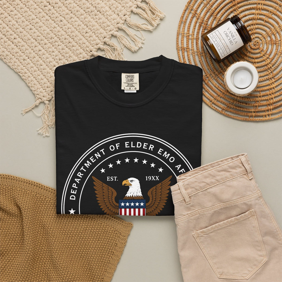 Dept of Elder Emo Tee on Comfort Colors