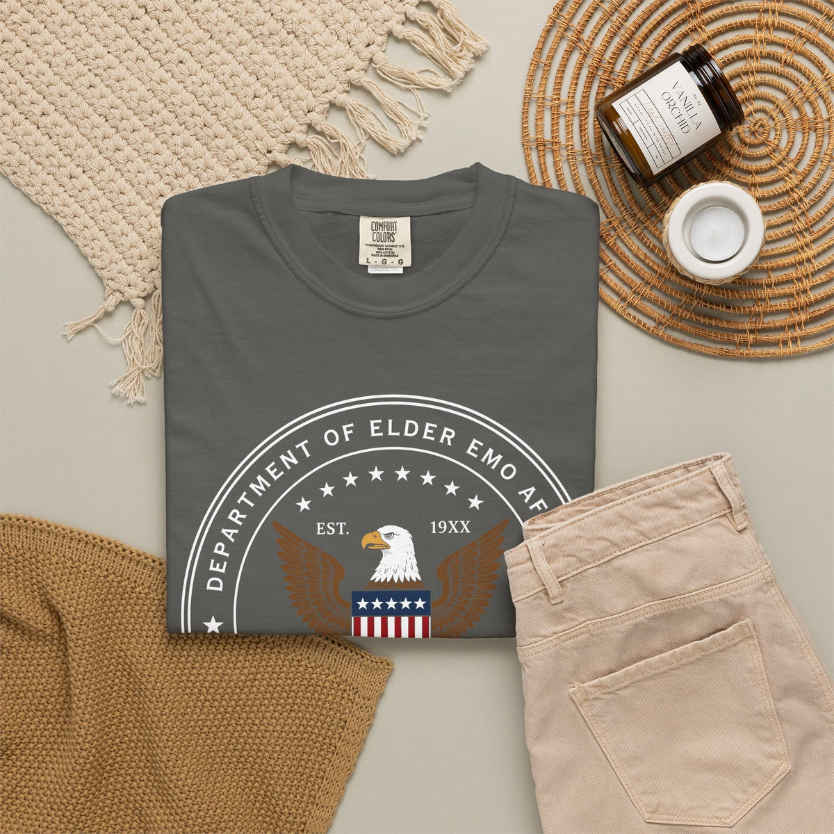 Dept of Elder Emo Tee on Comfort Colors