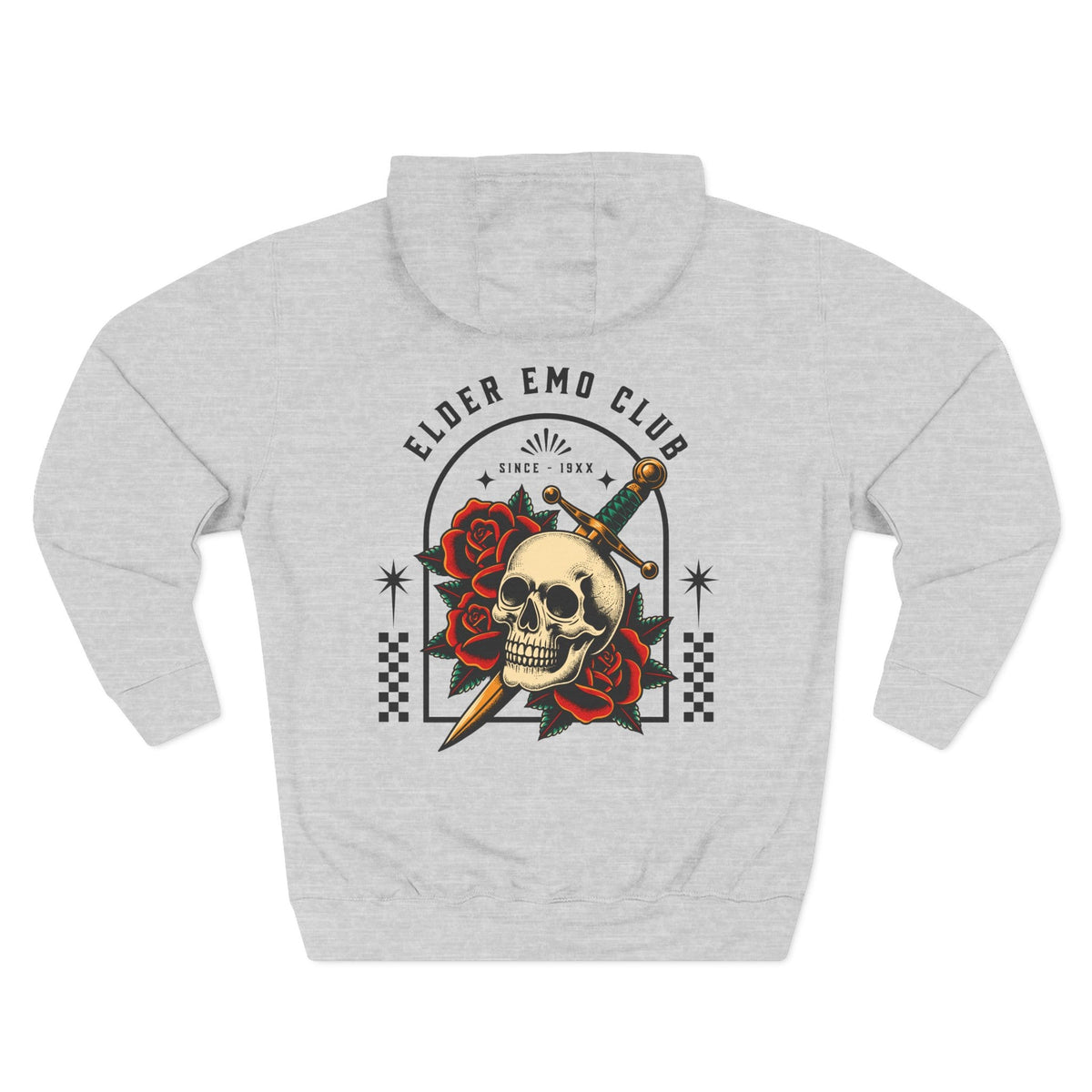 Elder Emo Club Skull & Dagger Hoodie XS / Heather Grey