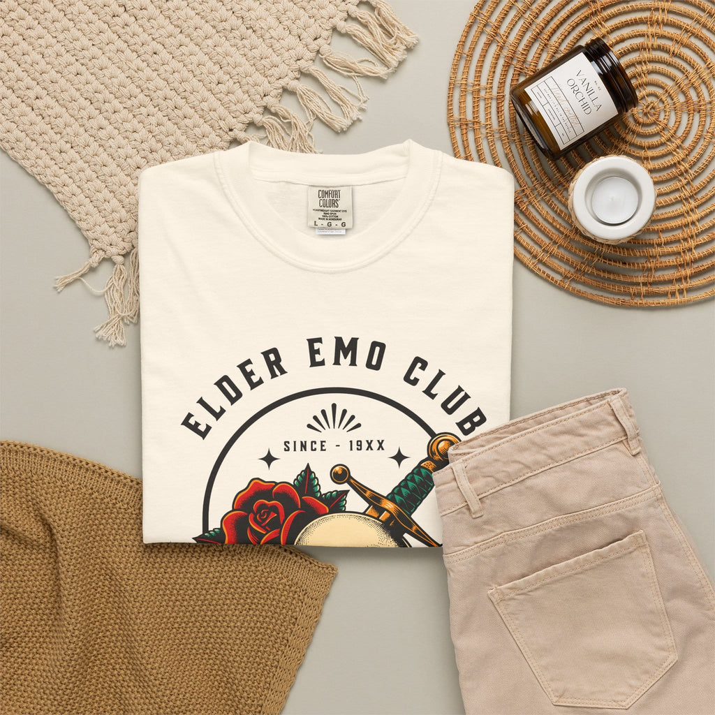 Elder Emo Club Skull & Dagger Tee on Comfort Colors