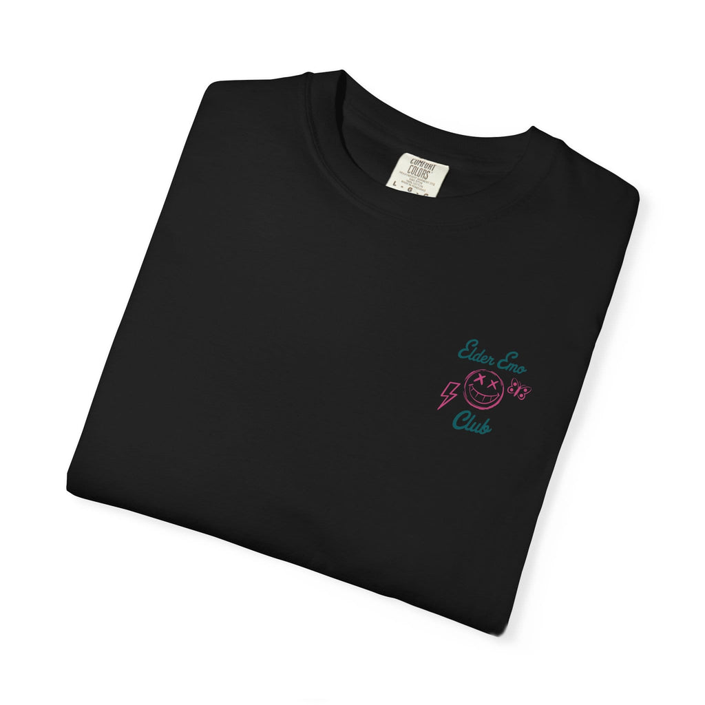 Elder Emo Club Smiley Tee on Comfort Colors