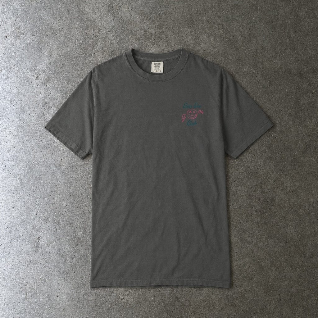 Elder Emo Club Smiley Tee on Comfort Colors