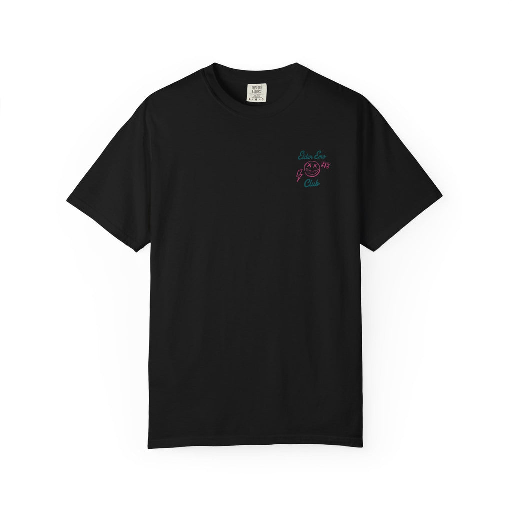 Elder Emo Club Smiley Tee on Comfort Colors Black / S