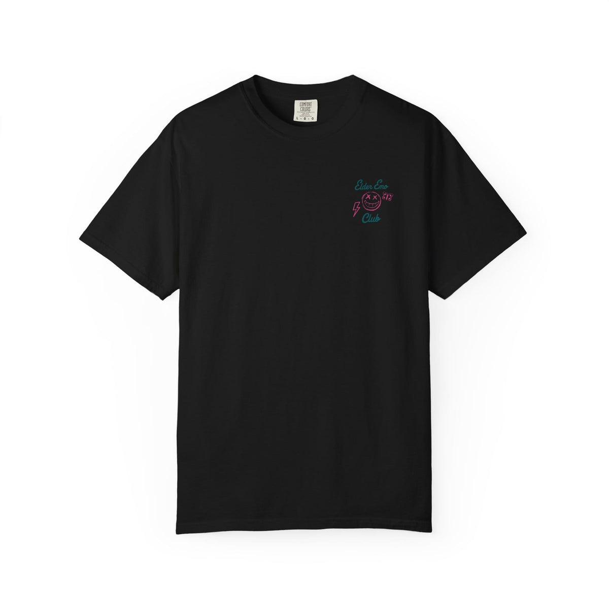 Elder Emo Club Smiley Tee on Comfort Colors Black / S