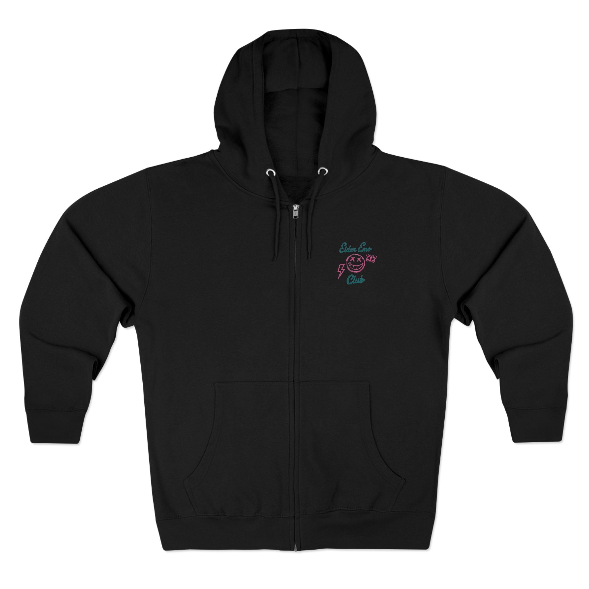 Elder Emo Club Zip-up Hoodie UK S / Black