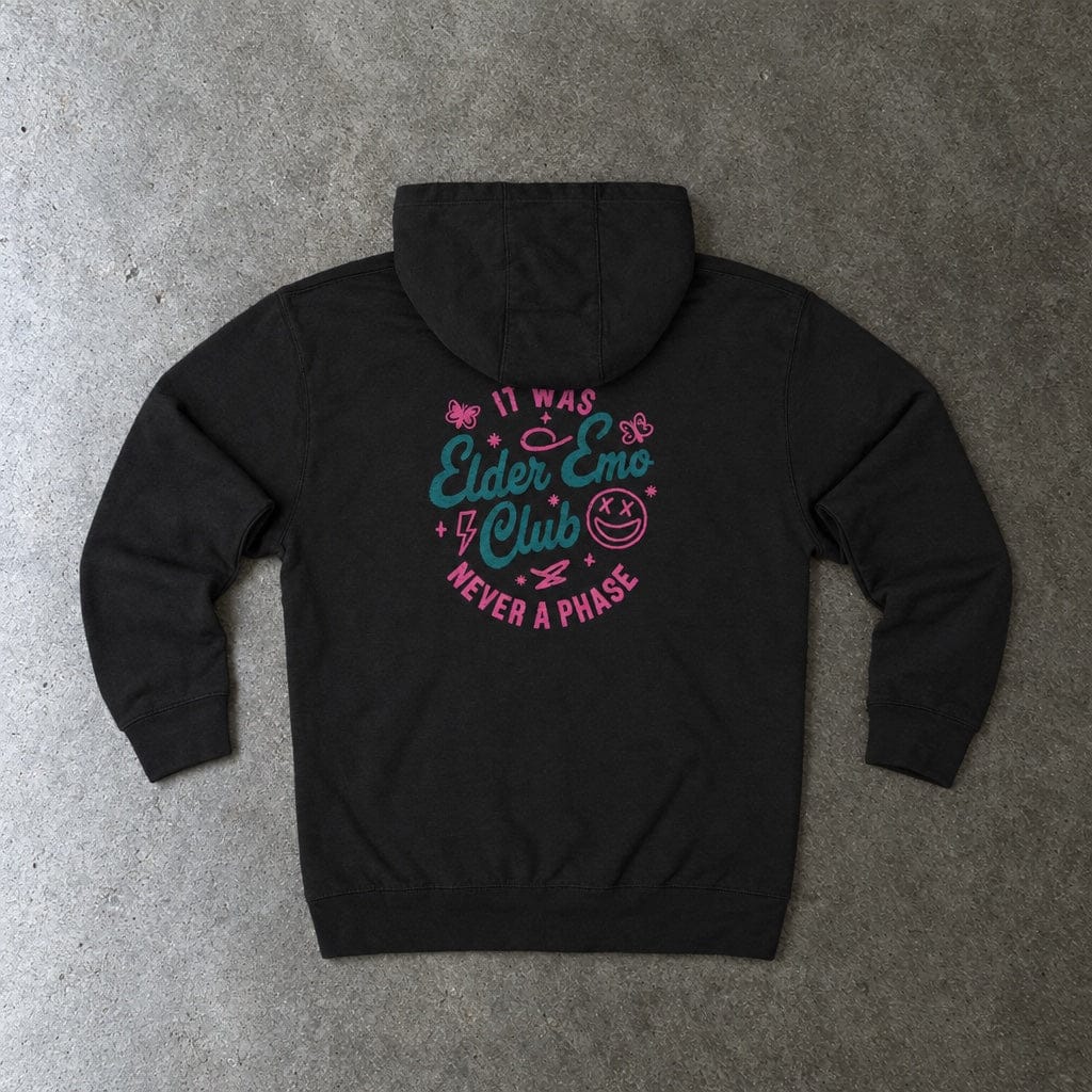 Elder Emo Club Zip-up Hoodie UK S / Black