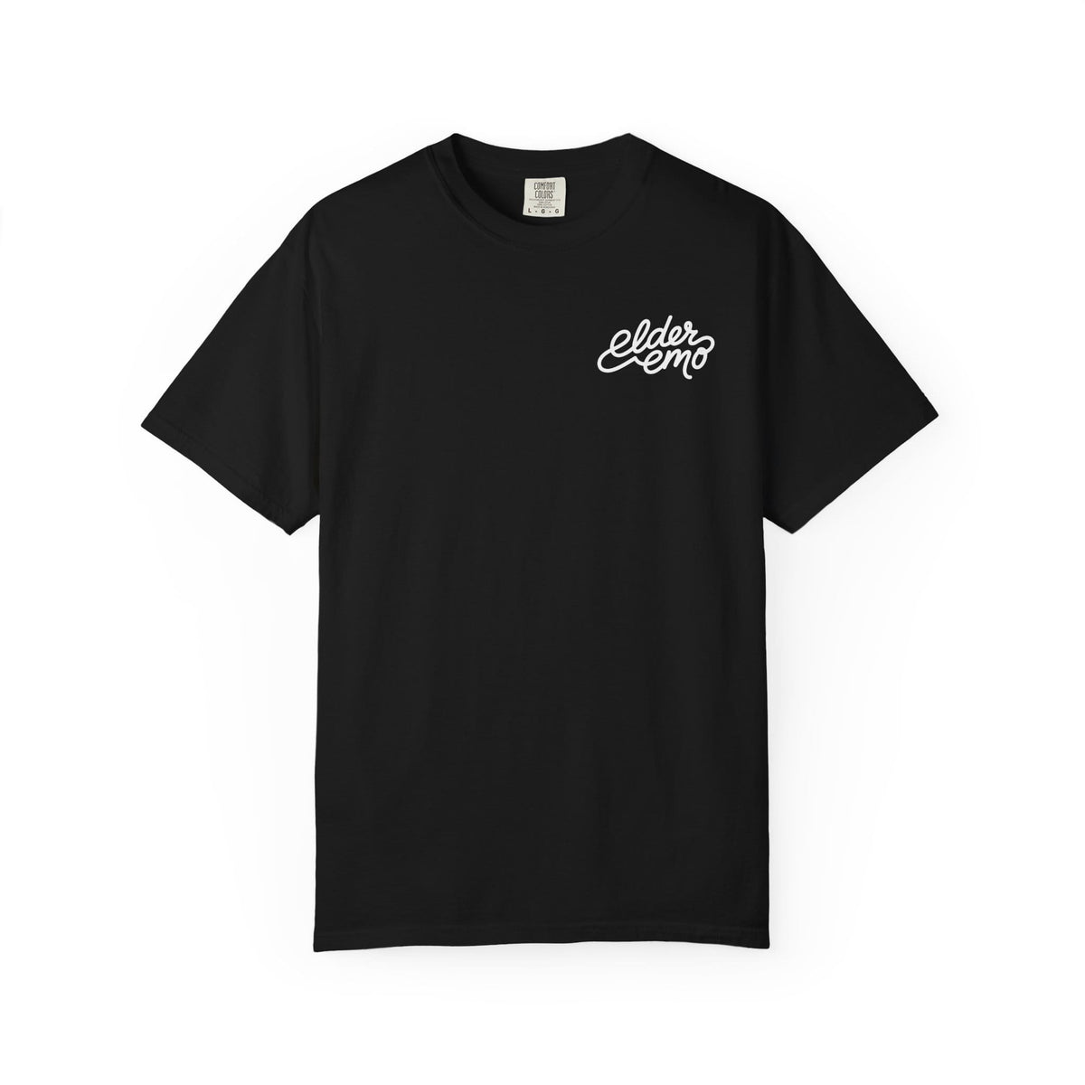 Elder Emo Cursive Tee on Comfort Colors Black / S