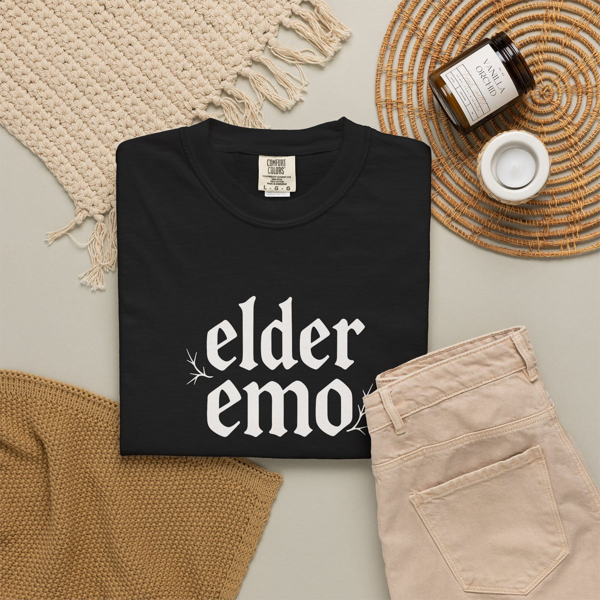 Elder Emo Gothic Tee on Comfort Colors