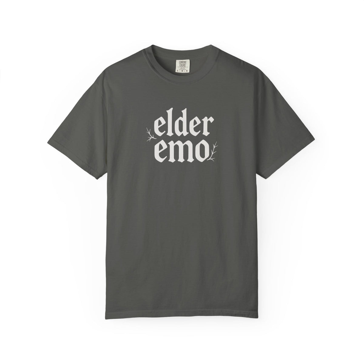 Elder Emo Gothic Tee on Comfort Colors Pepper / M