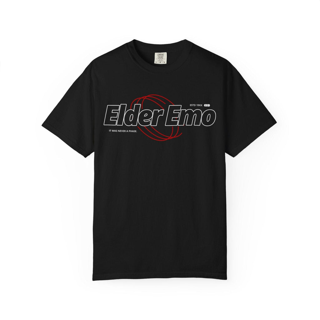 Elder Emo Never A Phase Tee on Comfort Colors Black / S