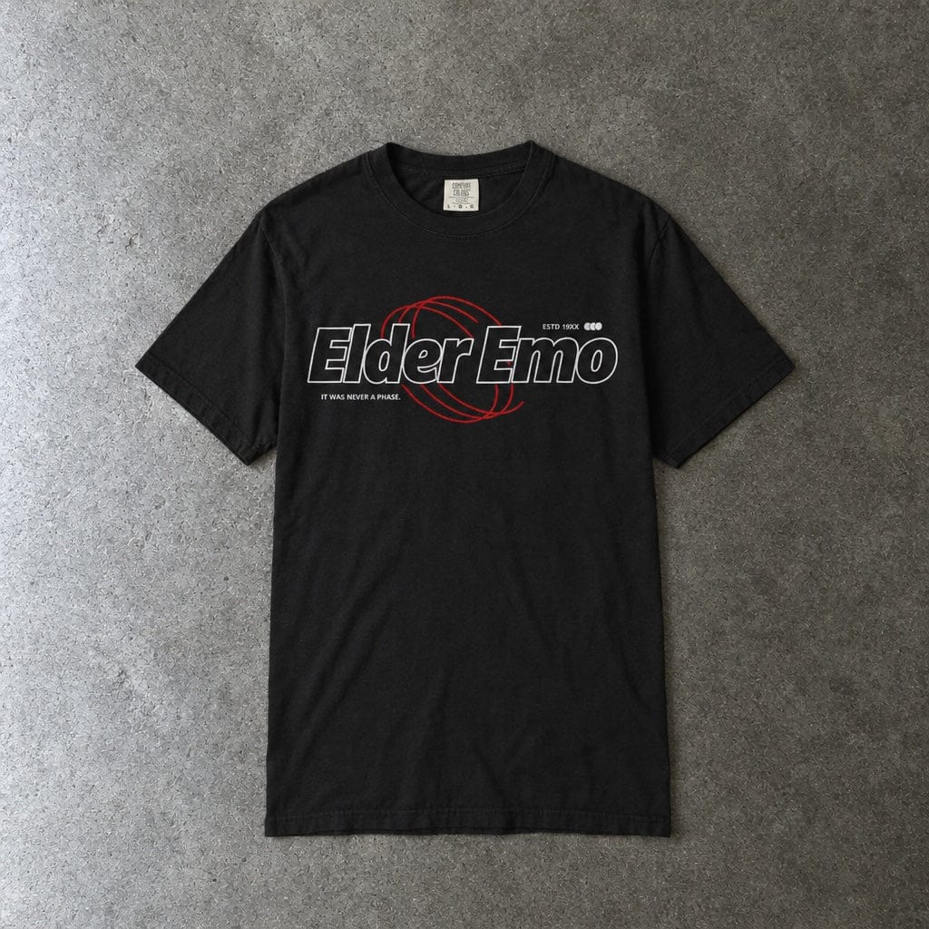 Elder Emo Never A Phase Tee on Comfort Colors Black / S