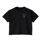 Elder Emo Rose Badge Boxy Tee on Comfort Colors Black / S