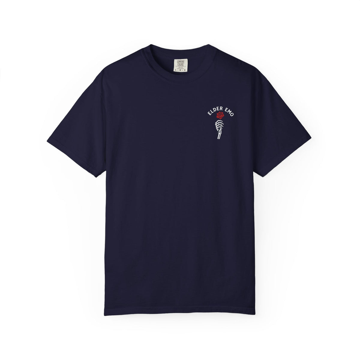 Elder Emo Rose Badge w/ Back Tee on Comfort Colors