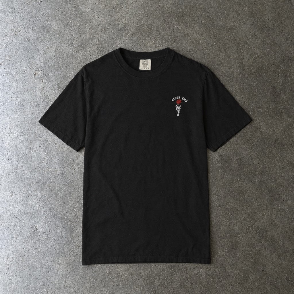 Elder Emo Rose Badge w/ Back Tee on Comfort Colors