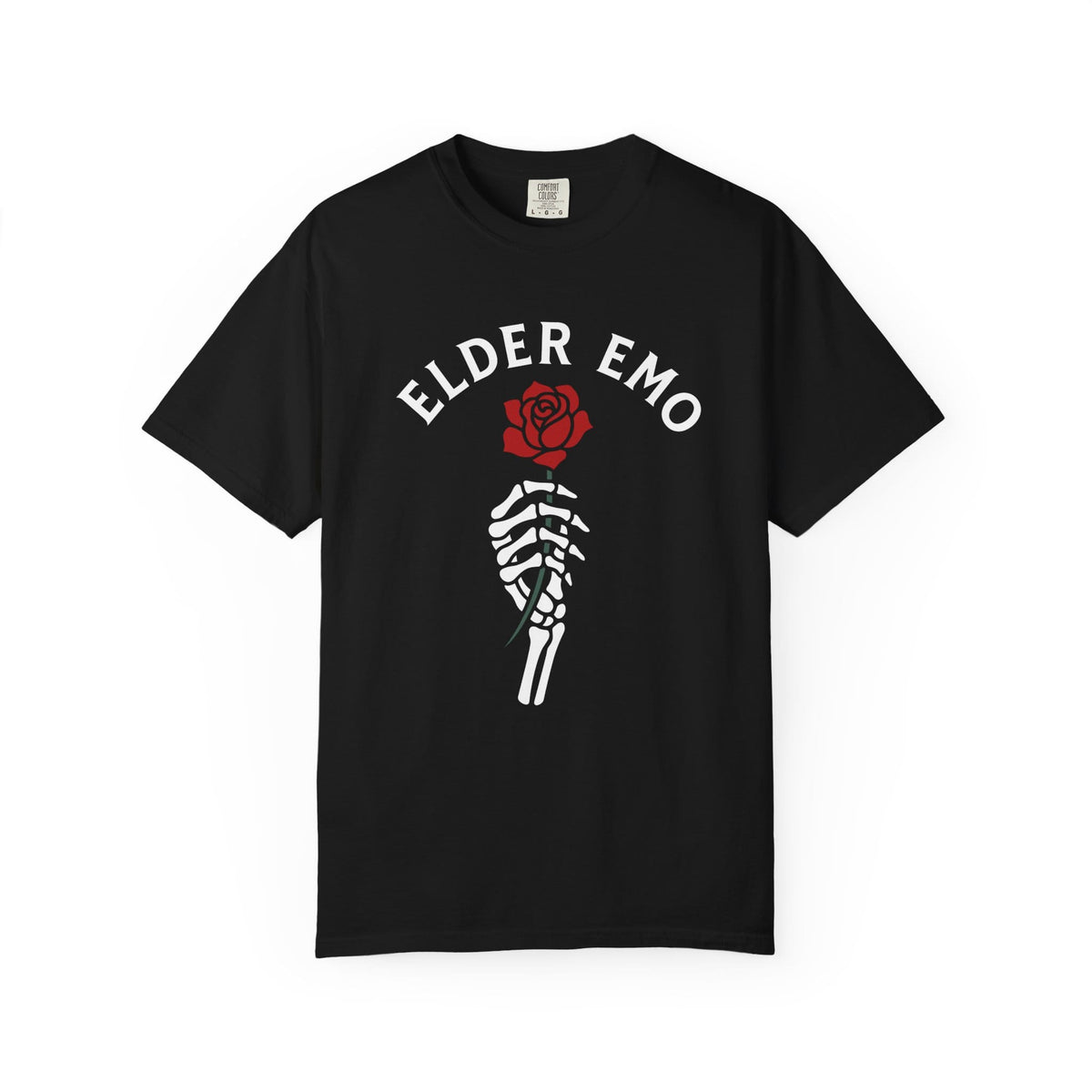 Elder Emo Rose Tee on Comfort Colors Black / S