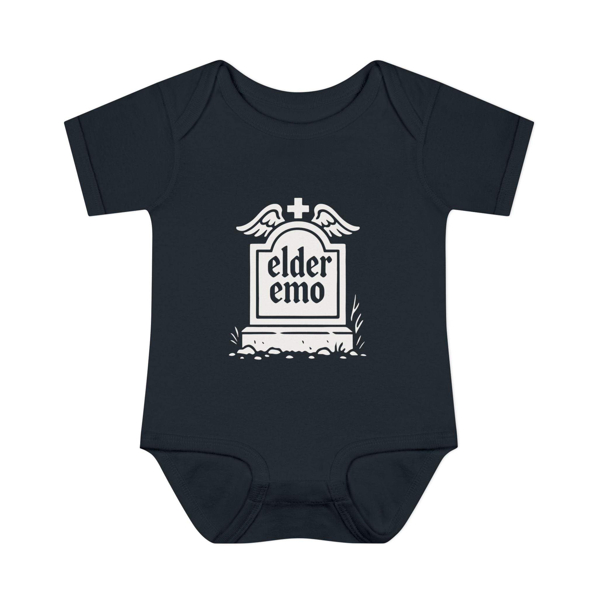 Elder Emo Tombstone Onesie NB (0-3M) / Black