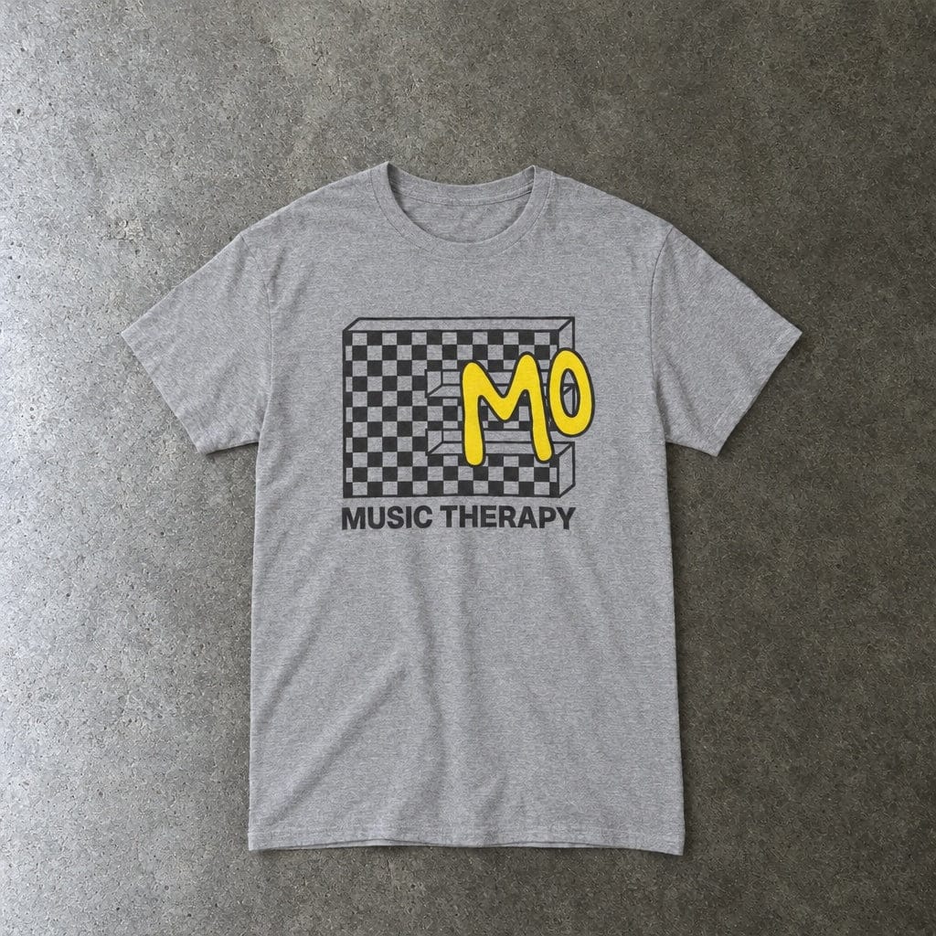 Emo Music Therapy BYW Tee in sport grey, laid flat
