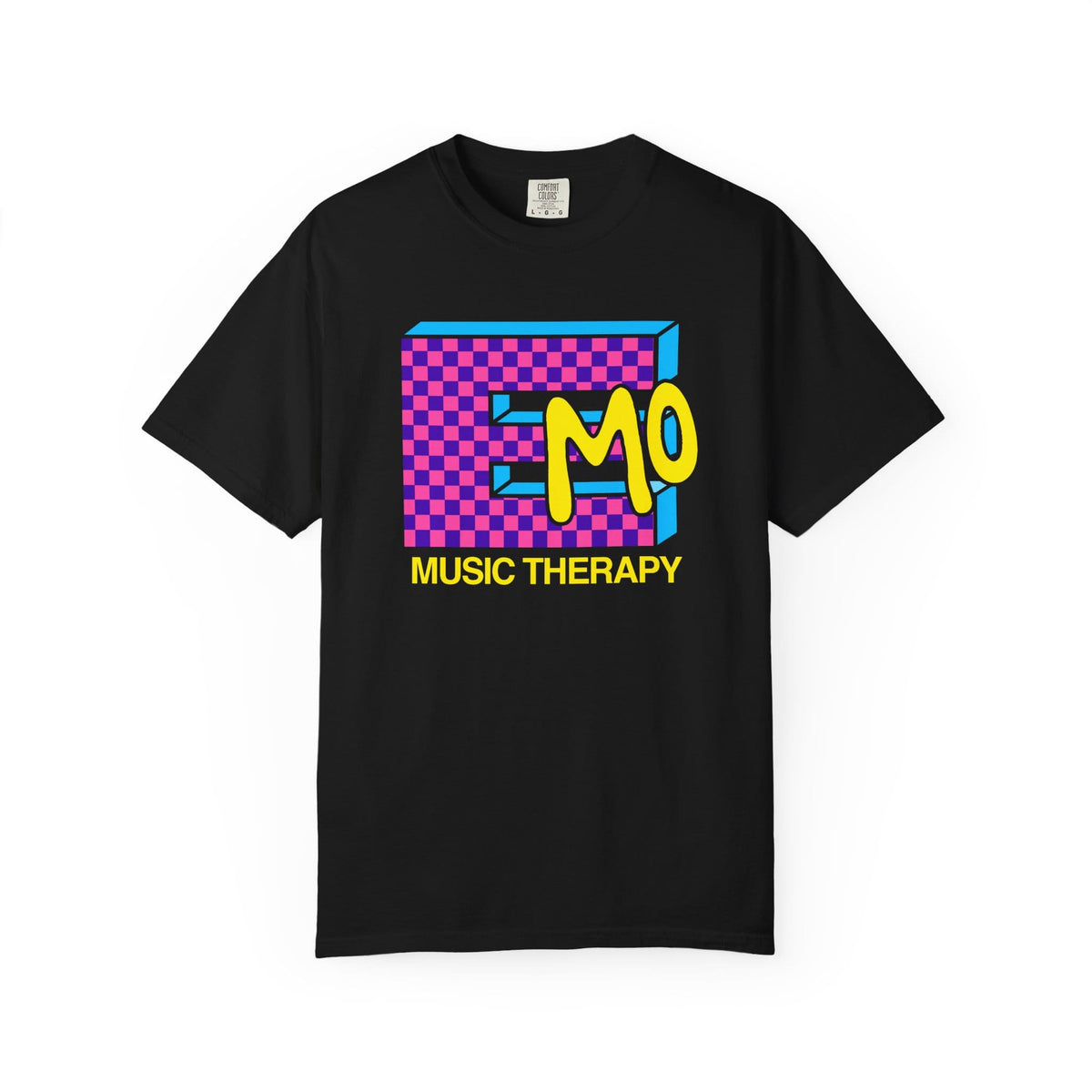 Emo Music Therapy Tee on Comfort Colors Black / S