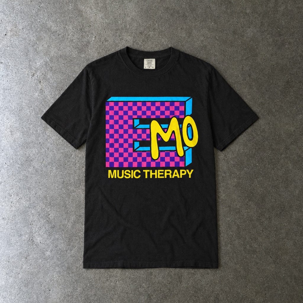 Emo Music Therapy Tee on Comfort Colors Black / S