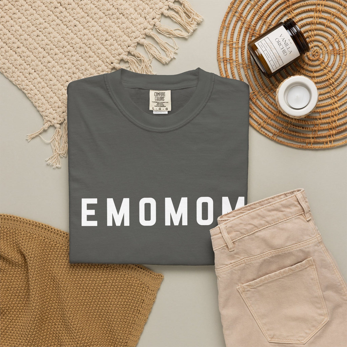 emomom Tee on Comfort Colors