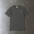 I'm Too Old For This Pit Danny Tee on Comfort Colors in pepper, laid flat