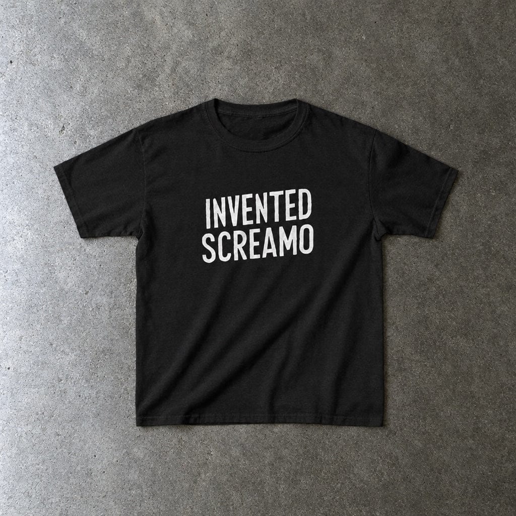 Invented Screamo Youth Tee toddler tee in black, laid flat