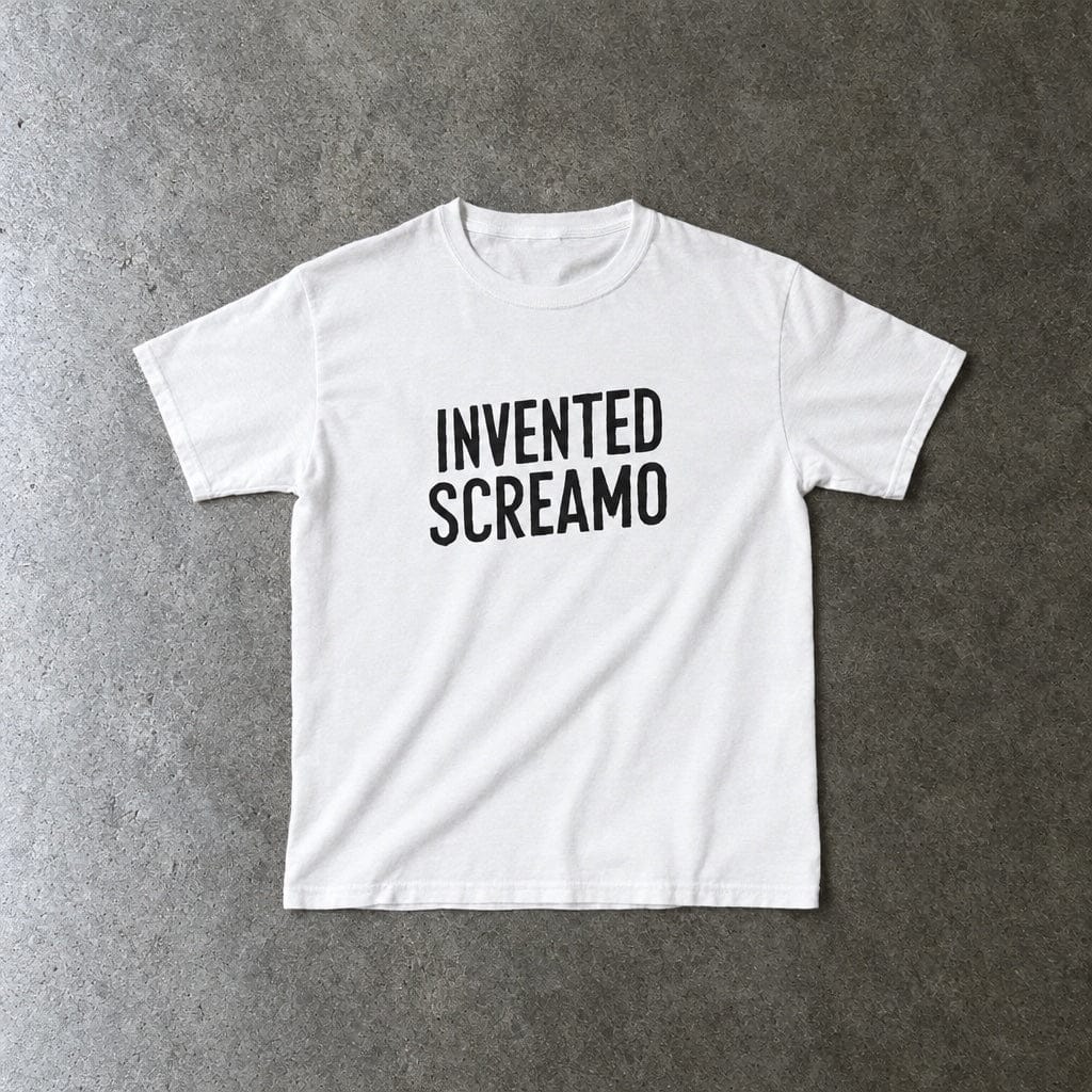 Invented Screamo Youth Tee toddler tee in white, laid flat