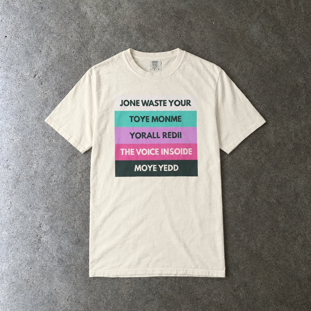 Jone Waste Your Toye Monme on Comfort Colors toddler tee in ivory, laid flat