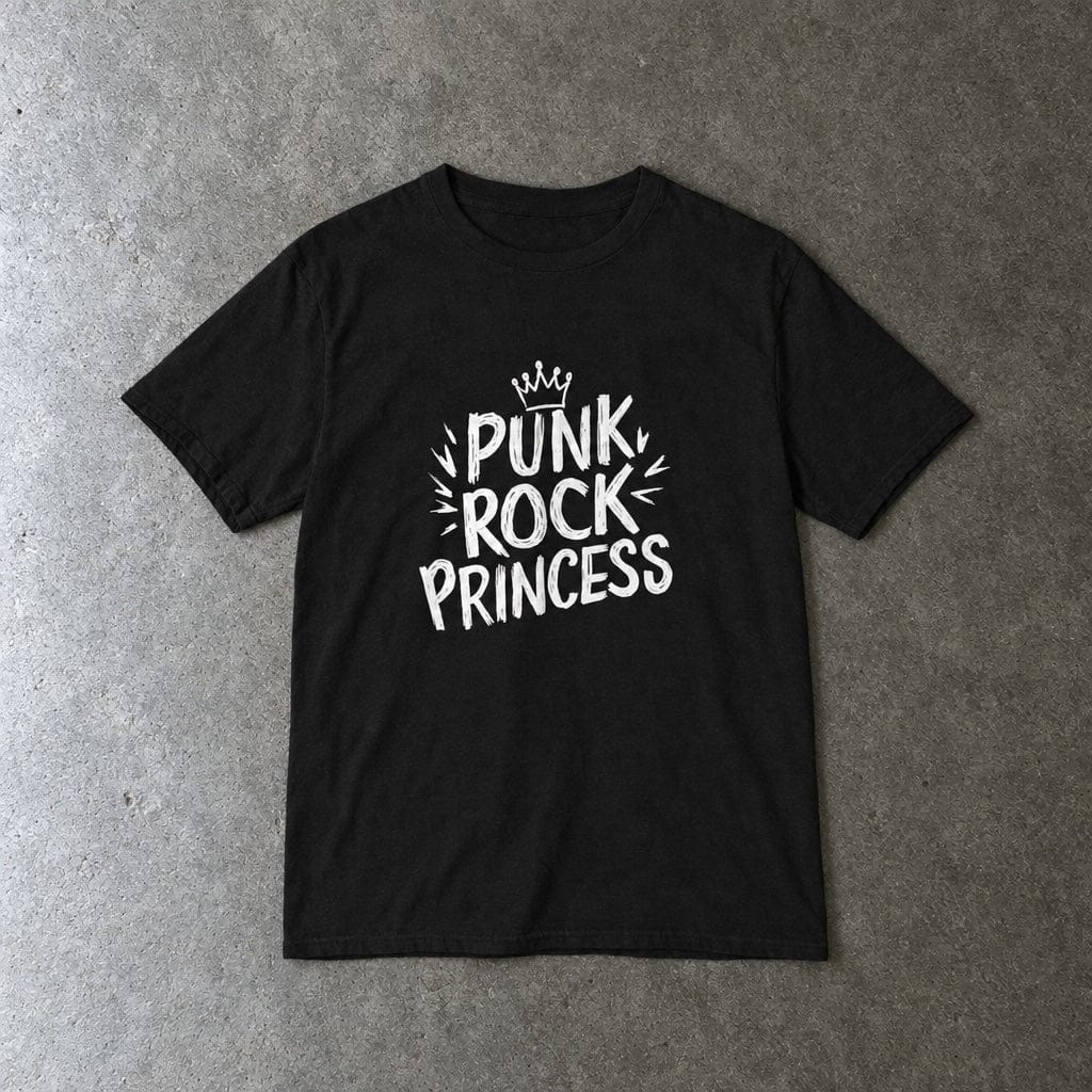 Punk Rock Princess youth tee in black, laid flat
