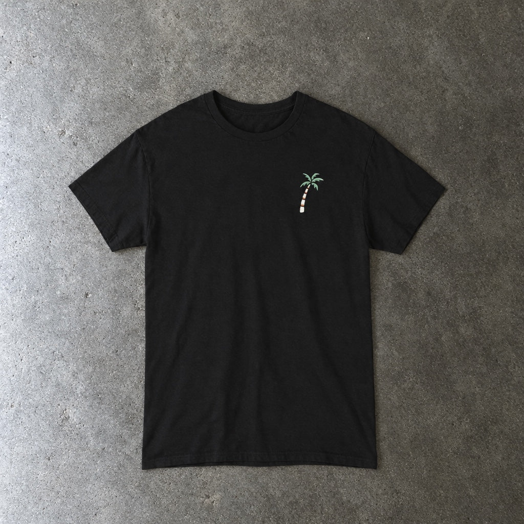 Still Emo Beach Club Tee toddler tee in black, laid flat