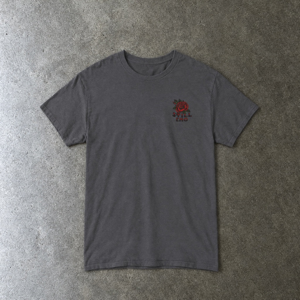 Still Not Okay Tee toddler tee in charcoal, laid flat