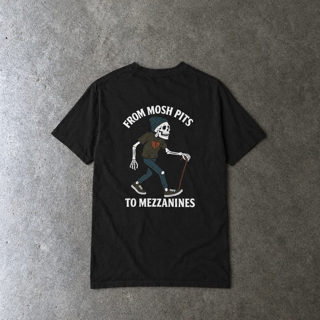 From Mosh Pits to Mezzanines Tee on Comfort Colors Black / S